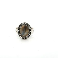 Sterling Silver Labradorite Ring Size 9.5 -Stone 9 x12mm