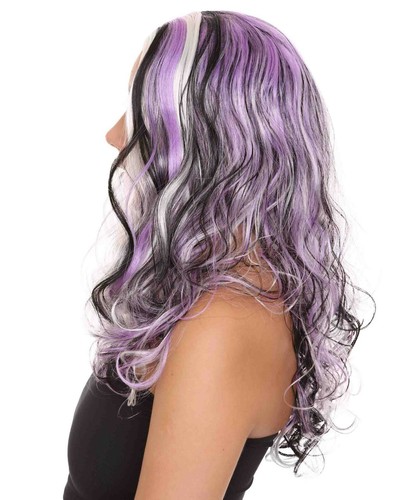 Long Curly Ombre Stage Event party Ready Colorful Purple Wig HW-1829 - Picture 3 of 9
