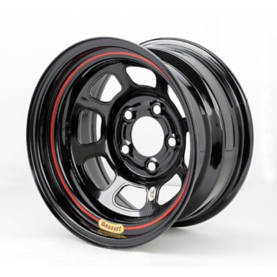 Basset 58D51W 15X8 D-Hole 5 on 5  Wissota Black Wheel