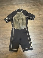 Mens Black Full Zip Kidder Wet Suit Shorty Water Sports Size M
