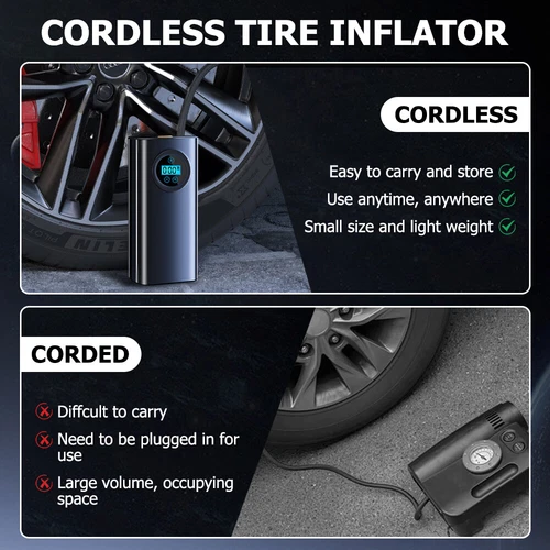 Car Tire Air Inflator Tyre Electric Pump Cordless Battery Rechargeable - Picture 7 of 15