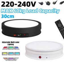 Rotating Display 30cm Jewelry Turntable Max 60KG W/ Multi Color LED Light New
