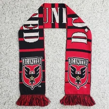 DC United Scarf Soccer Red Black White Striped Washington MLS Ruffneck Scarves
