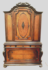 Buffet deux corps en placage d'acajou Style Victorien XX siècle