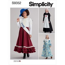 Simplicity Sewing Pattern 9352 R11158 Costumes Historical Girls Size 7-14 UNCUT