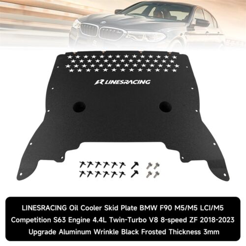 Oil Cooler Skid Plate For BMW F90 M5/M5 LCI S63 4.4L 2018-2023 Black Aluminum - Picture 7 of 12
