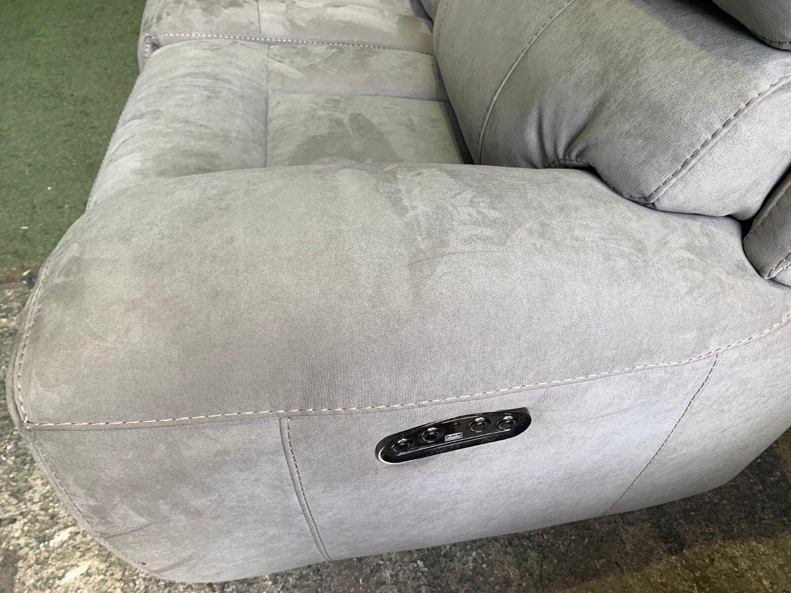 SOFOLOGY RADLEY LARGE 3 AND 2 SEATER SOFA ELECTRIC RECLINER GREY FABRIC