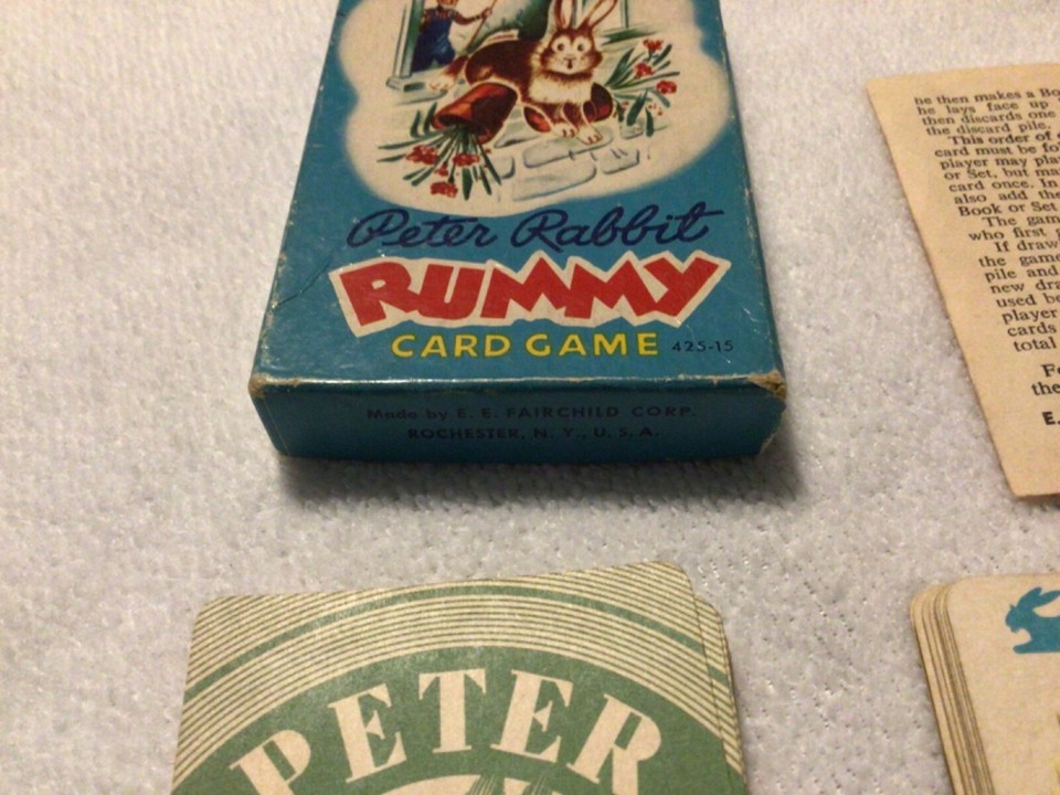 Peter Rabbit Rummy Card Game Vintage Peter Rabbit Rummy Card Game Fairchild w/ALL 36 CARDS-MISSING ...