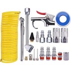 20PCS  Air Compressor Accessory Kit 25Ft Recoil Hose Gun Nozzles Set 1/4" NPT