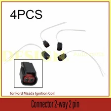 4PCS Wire Harness Connector Plug Fits For Ford Mazda Ignition Coil