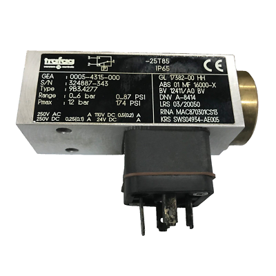 #ad Trafag Picostat 9B3.4277 Compact Block Pressure Switch 0...6 bar G1 4quot; $175.00
