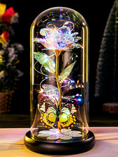 OPWAOTO Birthday Gifts for Women Flowers Rose - Forever Glass Flowers F