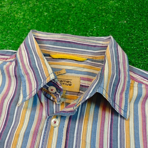 Camel Active Shirt Mens Large Striped multicolor collared long sleeve casual - Picture 3 of 11