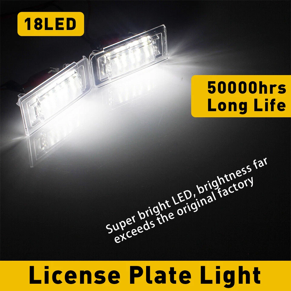 For Audi TT MK1 8N 1999-2006 LED License Number Plate Light Lamps Canbus White - Image 2 of 4