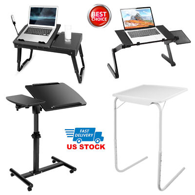 iMountek Rolling Laptop Desk Table Adjustable Height Bedside Sofa Tray Stand