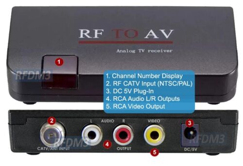Universal NTSC PAL RF Koax CATV zu RCA Video Audio Demodulator TV Tuner - Bild 2 von 6