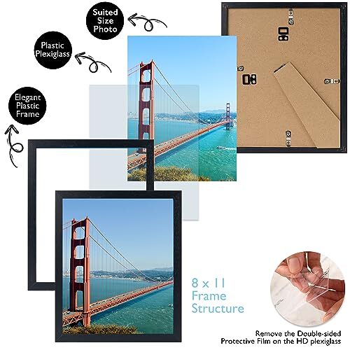 8x11 inch Picture Frame Black for Wall Hanging or Tabletop Poster Frame
