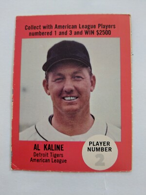 1968 Atlantic Oil Play Ball Contest Al Kaline #2 Detroit Tigers HOF Ships  
