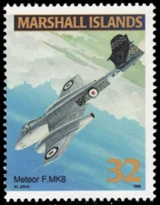 MARSHALL ISLANDS 600b - Jet Fighter Planes "Metero F.MK8" (pb50596)