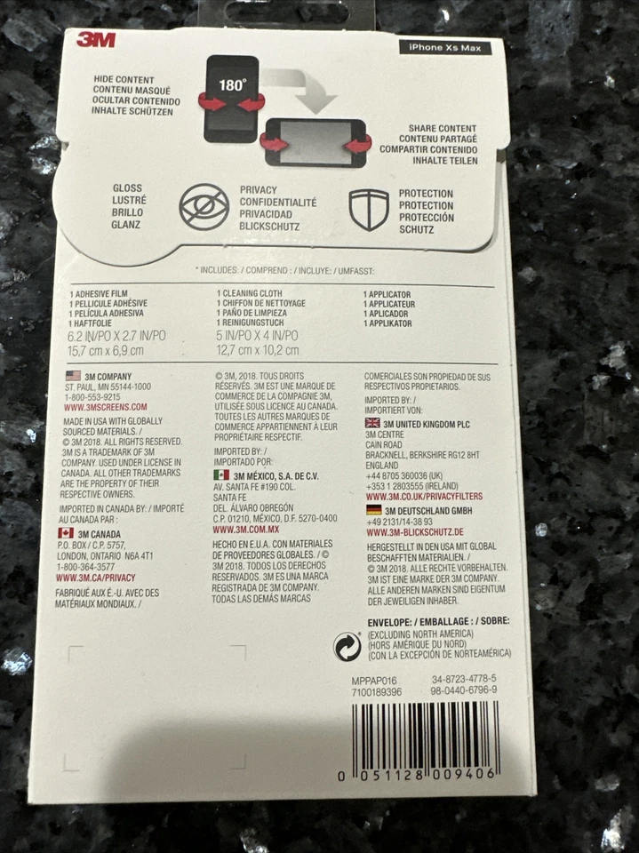 Protector de pantalla de privacidad 3M para iPhone XS Max Foto 2 de 2
