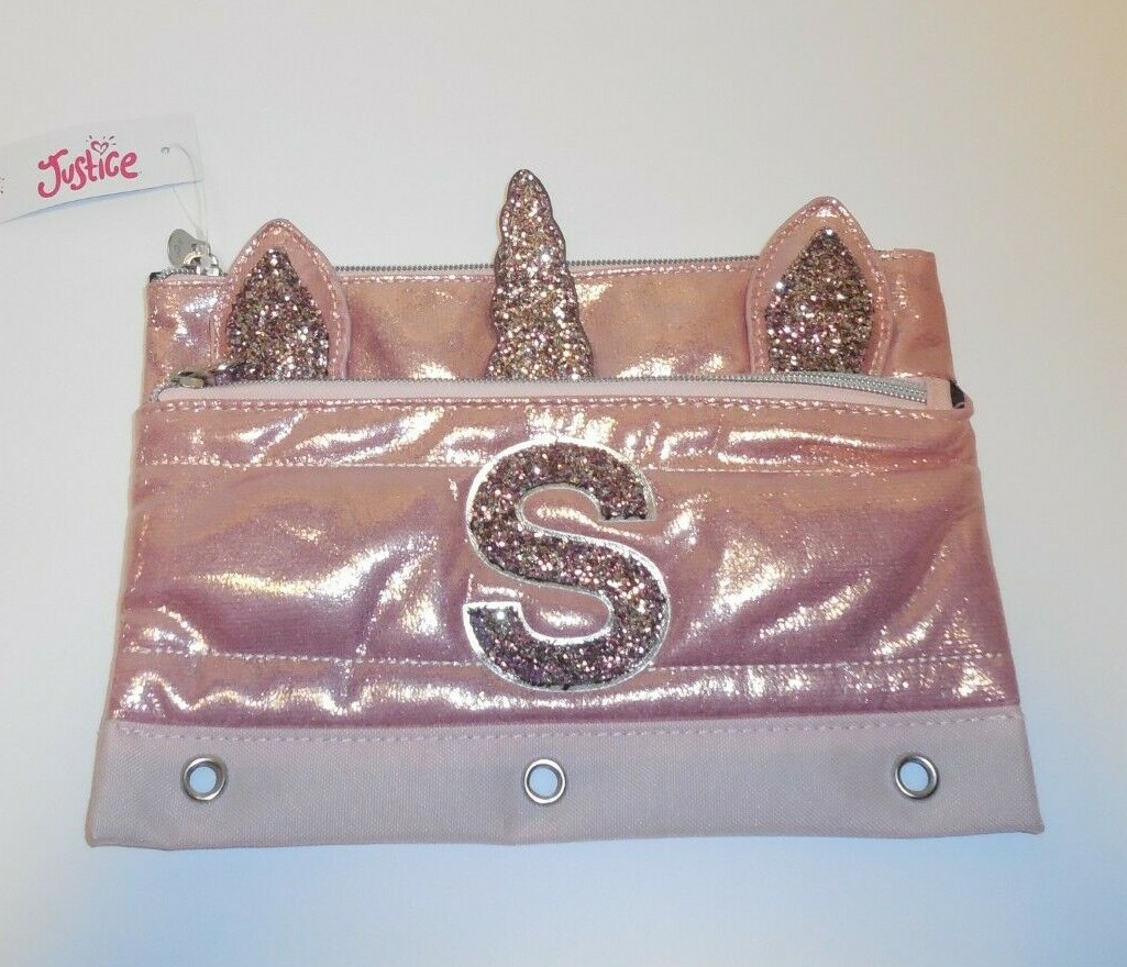 Bag Pouch Initial Letter S Unicorn New