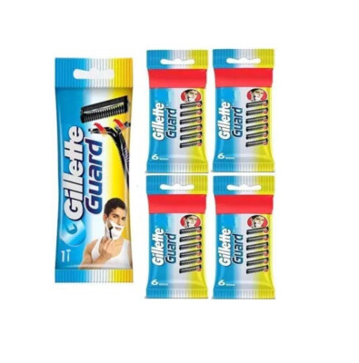 Rasoir Gillette Guard + 12 Cartouches - Pour Peaux Sensibles - Facile à Utiliser - Neuf