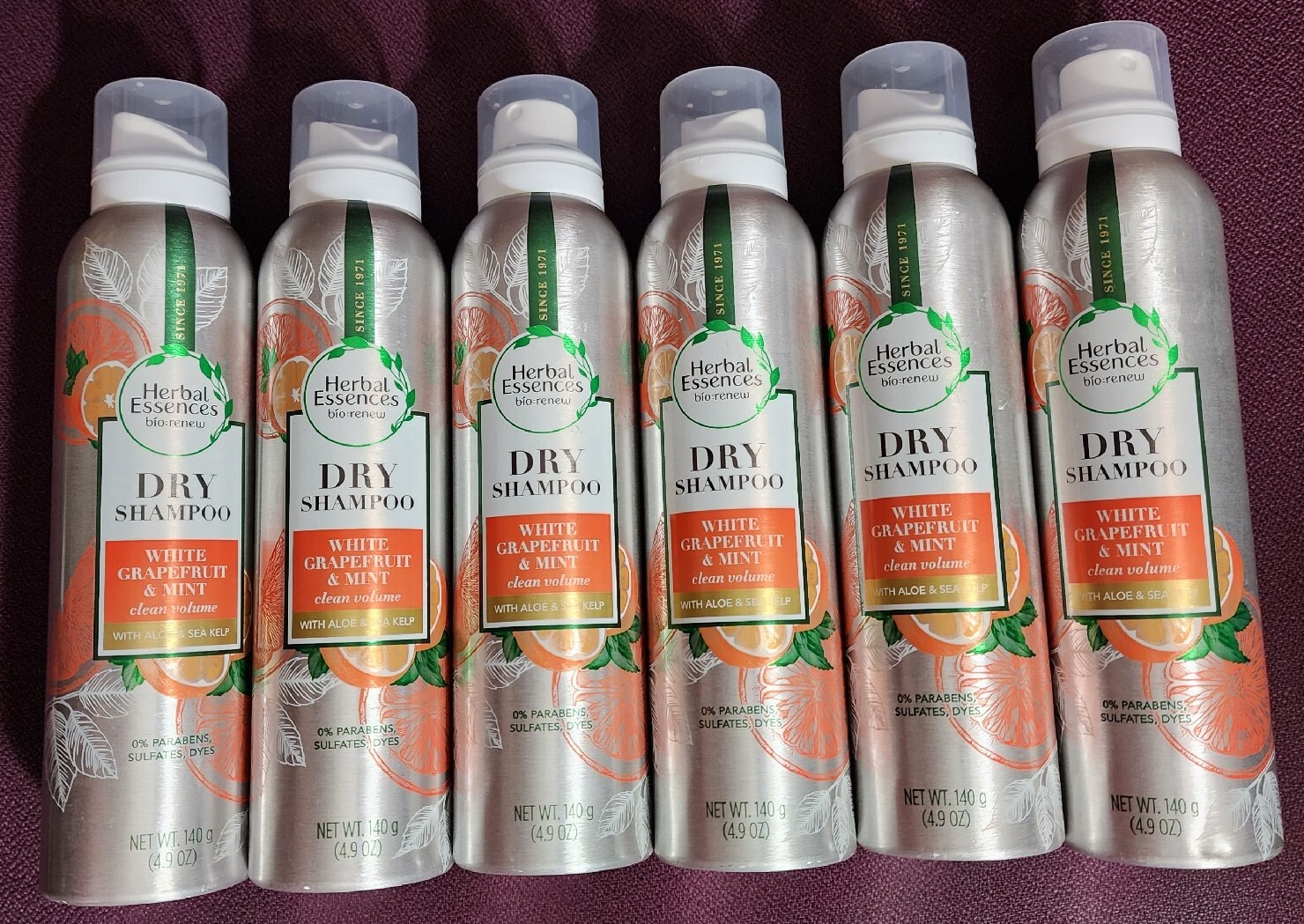 (6) Herbal Essences Bio Renew Volume Dry Shampoo, Grapefruit Mint, 4.9