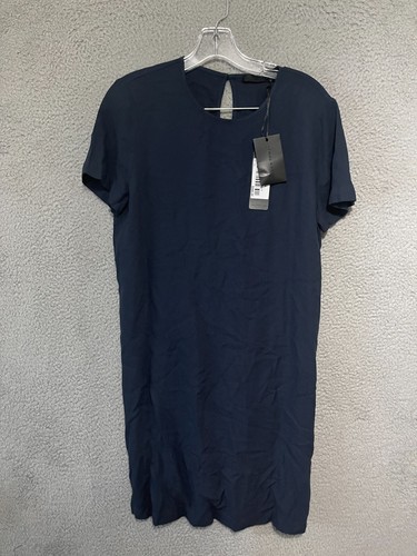 Jenni Kayne Womens Crepe T-Shirt Dress Blue Size Medium Short Sleeve Shift