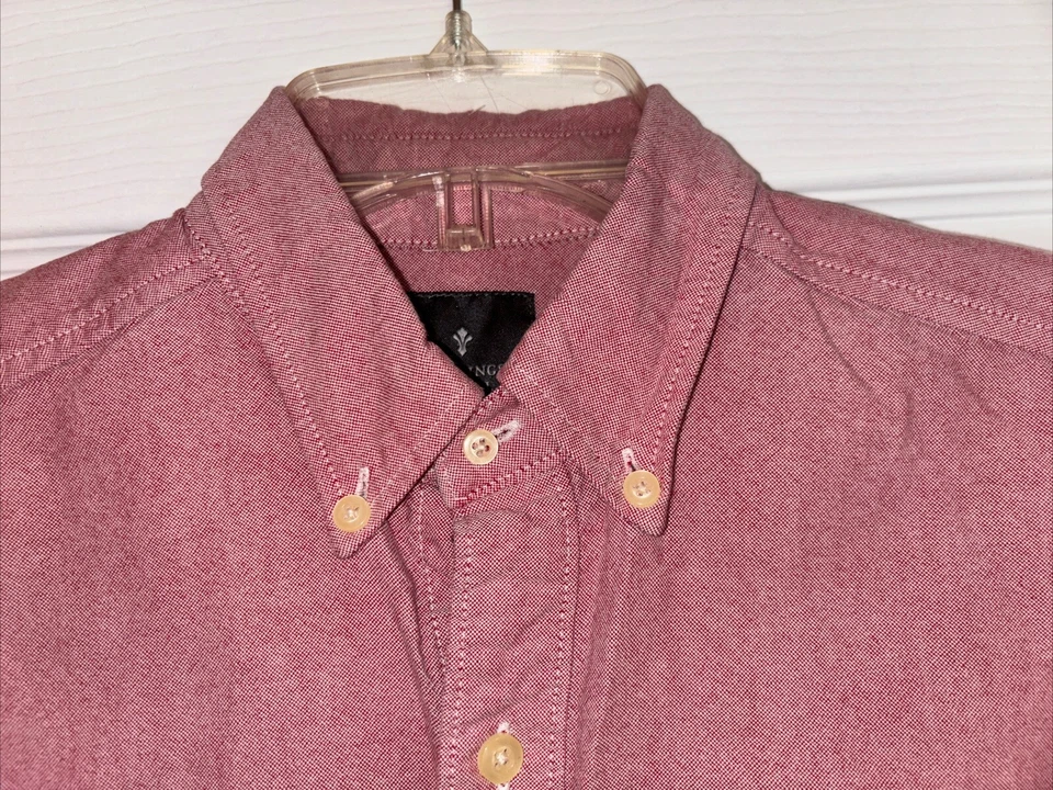 Camisa Hawkings McGill Para Hombre Roja Con Botones Mangas Largas Talla Pequeña Foto 2 de 4