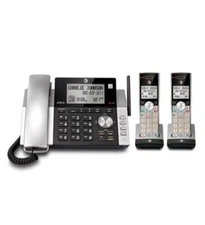 AT&T CL84215 2 Cordless + Corded Base Answering System Caller ID/Call Waiting PT