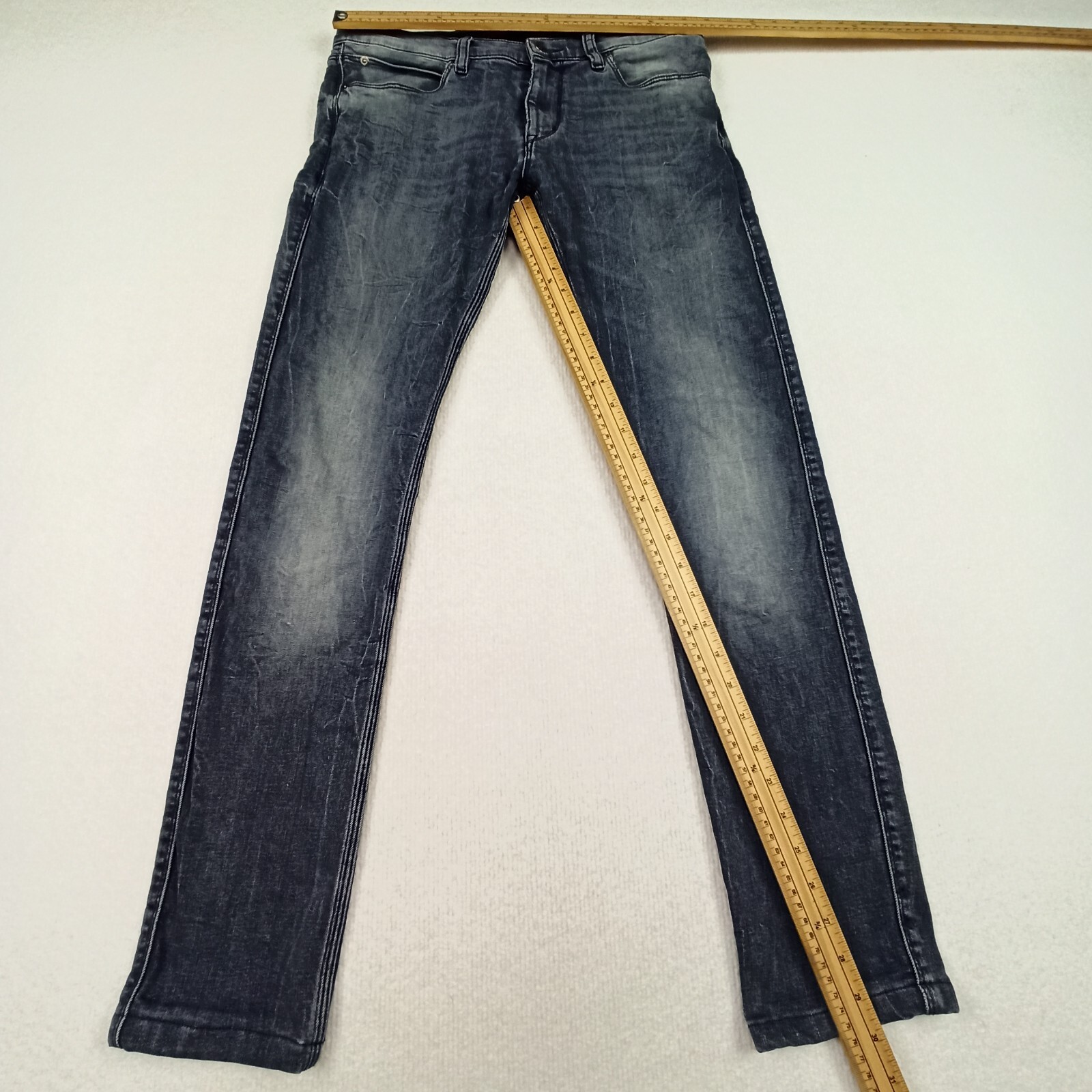 Hugo Boss 734-Extra-Slim-Fit Mens Jeans W29 L30 Blue Low slim Skinny Stretch thumbnail 7