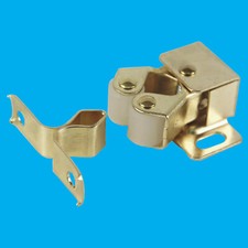 2x Brass Double Roller Catch, Spring Loaded Latch, For Cupboard Cabinet Doors