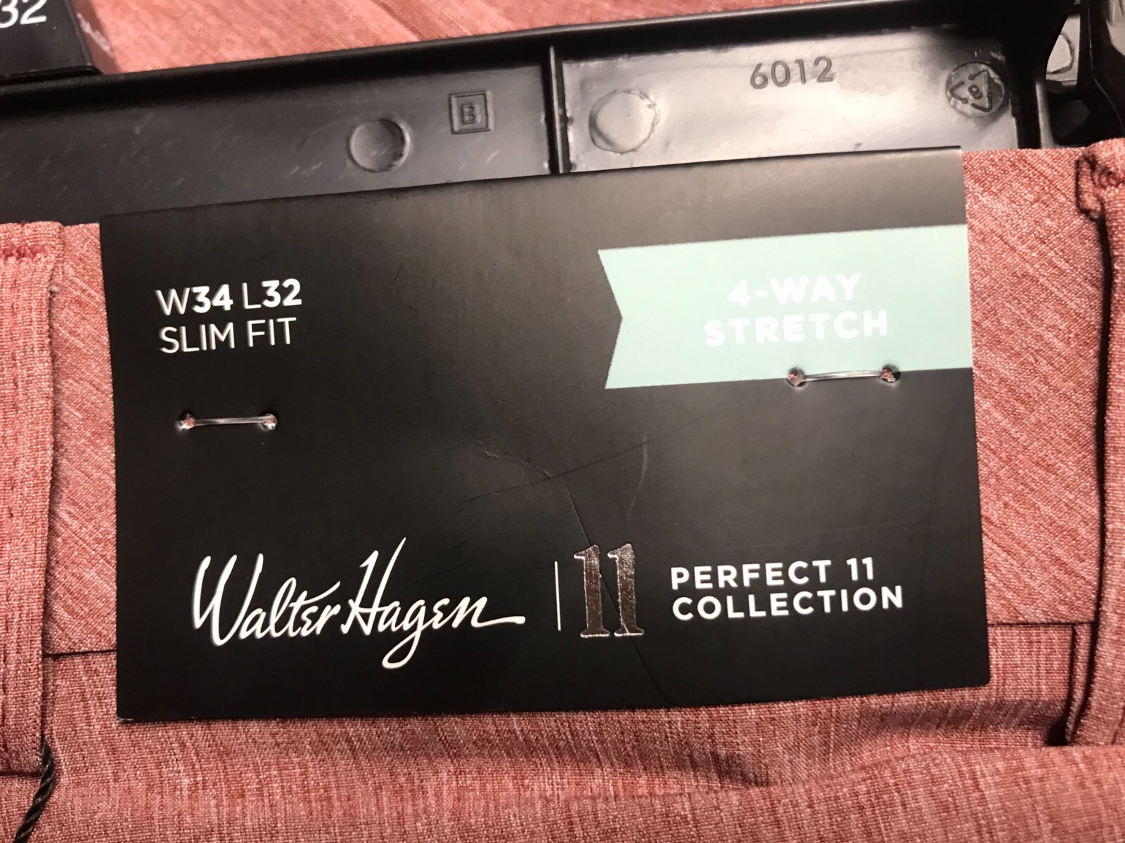 Walter Hagen Men's Perfect 11 Golf Pants Slim Fit Maroon/White 34W