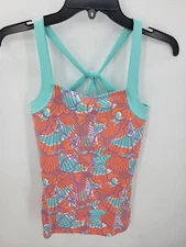 Soybu Top Womens Small Colorful Shell Print Racerback Activewear Athletic