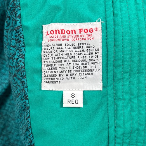 Vintage Down Puffer Coat Mens Small Red Quilted Goose Parka Hooded London Fog - Picture 8 of 17