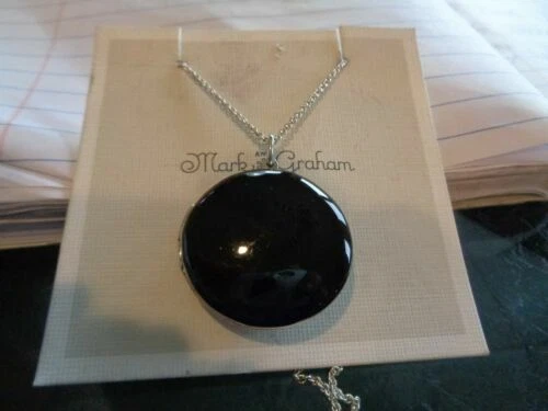 Sterling Silver Black Enamel Locket Pendant