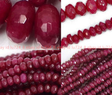 2x4/4x6/5x8mm Faceted Brazil Red Jade Gemstone Rondelle Loose Beads 15" Strand
