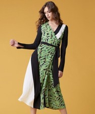 Sz 4 $468 DVF Diane von Furstenberg Windsor Palm Tilly Combo Midi Dress