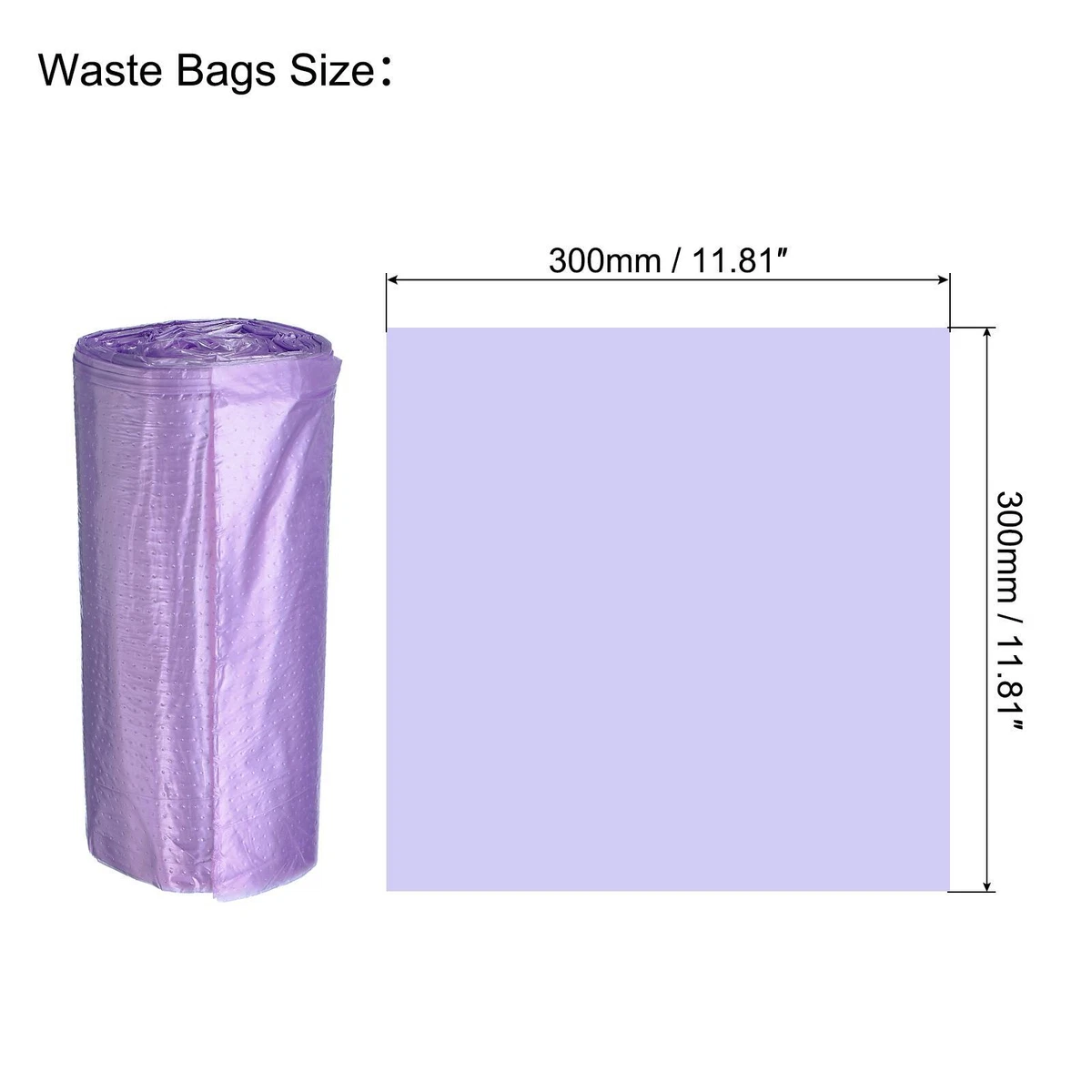 60 Counts / 3 Rolls 2-4 Gallon Small Trash Bags Waste Basket Liners Purple