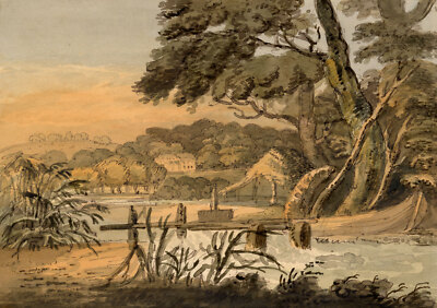John Colley Nixon Aquarell Gemälde 1800 Park Benham Newbury Berkshire