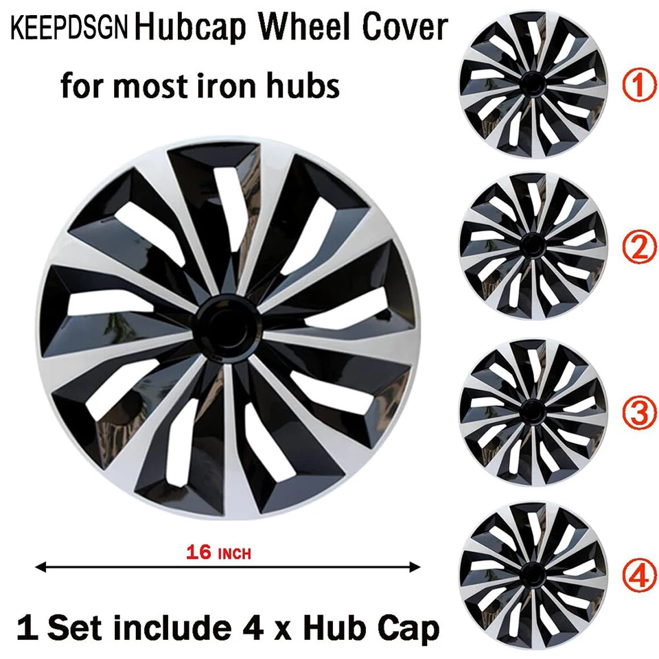 For Honda Accord 2008-2012 4Pcs 16" Hubcap Wheel Rim Cover Steel Wheel Hub Cap - Image 2 of 4