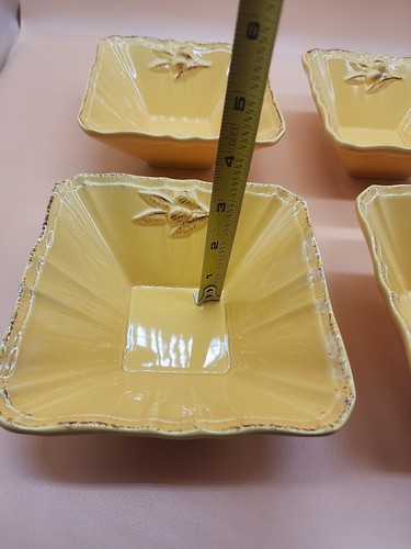 set of 4 Barrarte Portugal Yellow Plate farmhouse Pattern (E1) - Picture 8 of 8