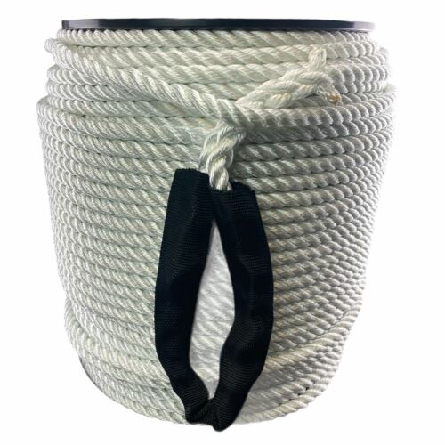 16mm White 3st Nylon Rope x 60m Anchor Rope On A Reel C/W 8