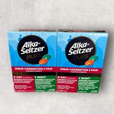 2 x Alka-Seltzer Plus SINUS CONGESTION & PAIN Day & Night Power Gels 24/Box 6/26