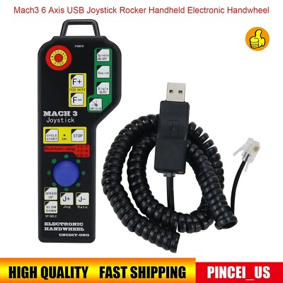 Mach3 6 Axis USB Joystick Rocker Handheld Electronic Handwheel for CNC Machine/