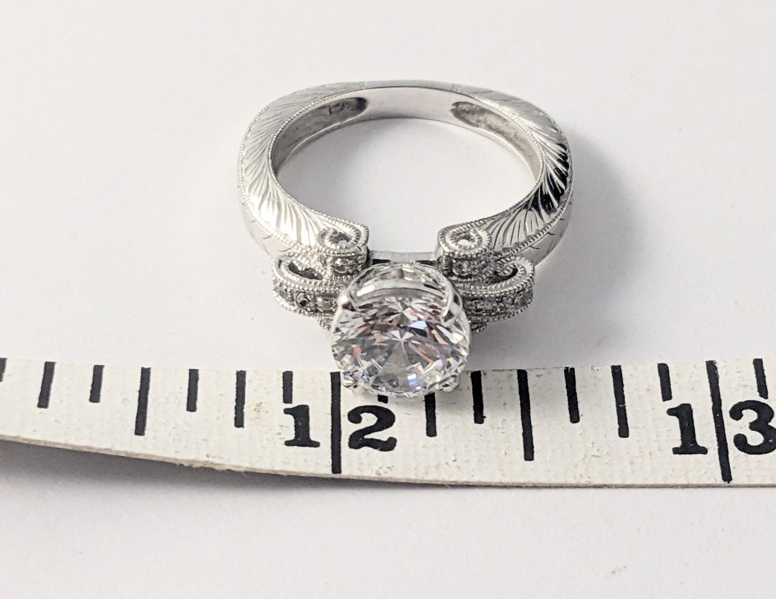 Solid Sterling Silver 9mm Round Cut Clear Stone B… - image 8