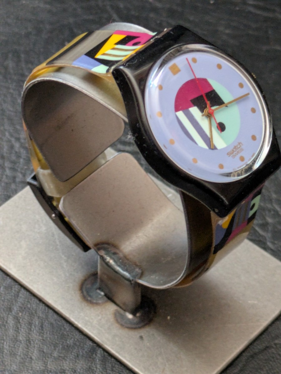 1991 Swatch Standards GB145 Black Inlay Nuovo Working | eBay display picture 2