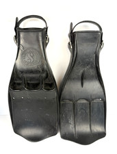Vintage ScubaPro JetFin Fins X-Large Black Scuba Diving Snorkeling Made in USA