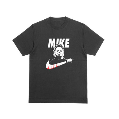 Mike Myers Swoosh T-Shirt Neuheit Parodie Oberteil Halloween Film Sport Logo Tee