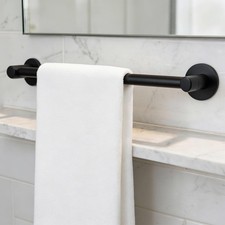 24 Inch Towel Bar Matte Black Plated WallMounted Bathroom Holder Modern